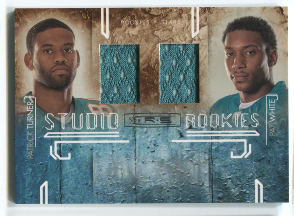 2009 Panini Studio Rookies #8 Patrick Turner/ Pat White Jersey Card 086/299