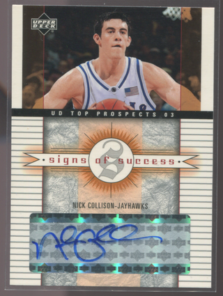 2003 Upper Deck Signs Of Success #SS-NC Nick Collison Autographed Card
