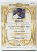 2013 Leaf Trading Sports Heroes #BA-TG1 Tom Glavine Autographed Card