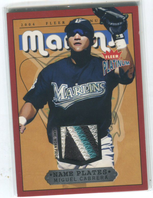 2004 Fleer Platinum #NPN/NC Miguel Cabrerra Jersey Card 21/75