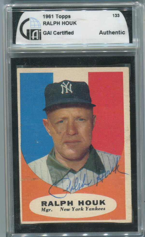 1981 Topps #133 Ralph Houk (GAI Certified) Authentic Autographed Card