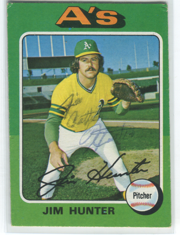 1975 Topps #230 Jim Hunter Autographed Card