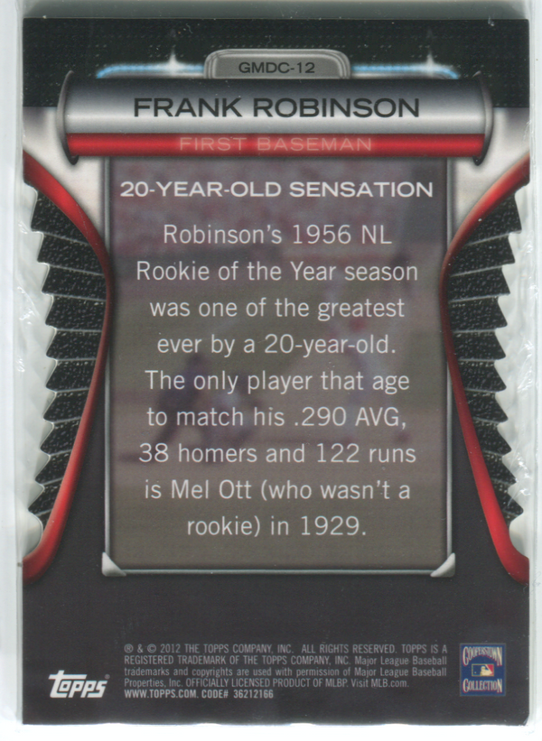 2012 Topps #GMDC-12 Frank Robinson Card