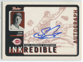 1999 Upper Deck Ink Redible #SC Sean Casey Autographed Card