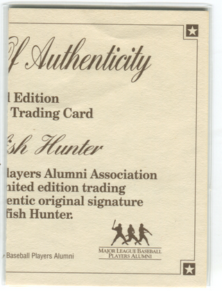 1993 Nabisco All Star Autograph Jim Catfish Hunter Card