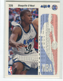 1992-93 Upper Deck # 220 Shaquille O`Neal Card