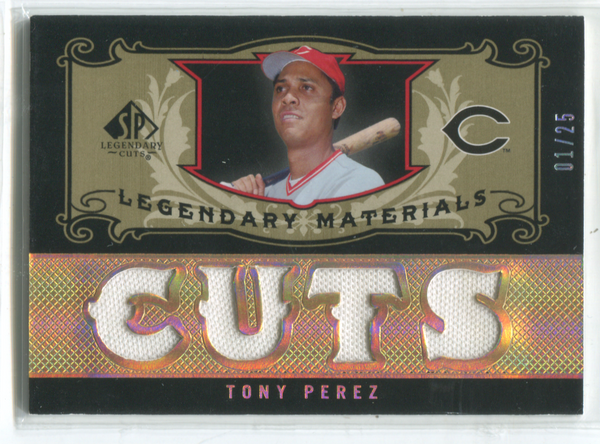 2007 SP Legendary Cuts Materials #LM-TP Tony Perez Jersey Card 01/25