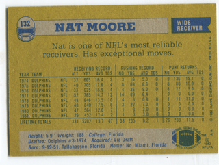 1982 Topps #132 Nat Moore Autographed Card