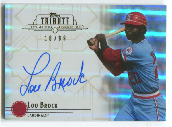 2013 Topps Tribute #TA-LB Lou Brock Autographed Card 10/99