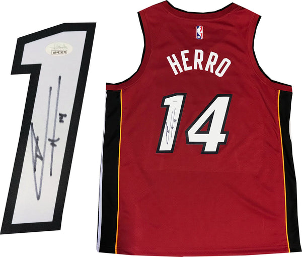 Tyler Herro Autographed Miami Heat Red Swingman Jersey (JSA)