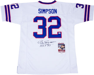 OJ Simpson "HOF 85" Autographed Buffalo Bills Custom White Jersey (JSA)