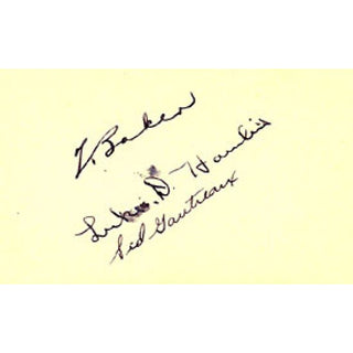 V.Baker Luke Hambliss Sid Gautreaux Autographed / Signed 3x5 Card