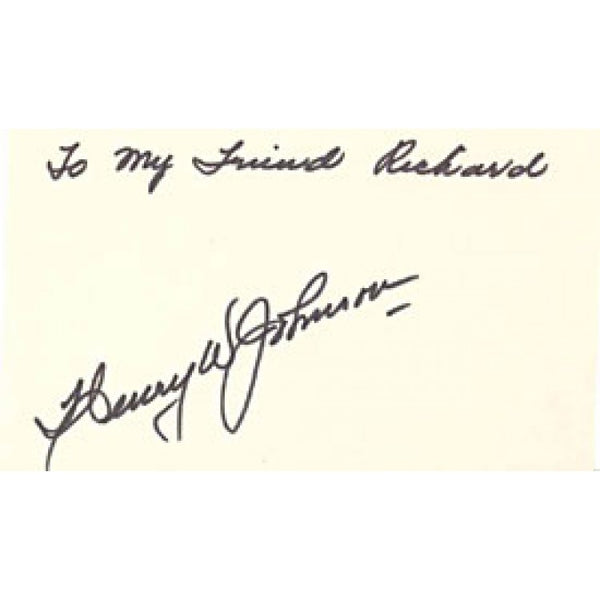 Henry Johnson Autographed / Signed 3x5 Card