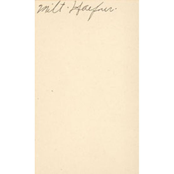 Milt Haefner Autographed / Signed 3x5 Card