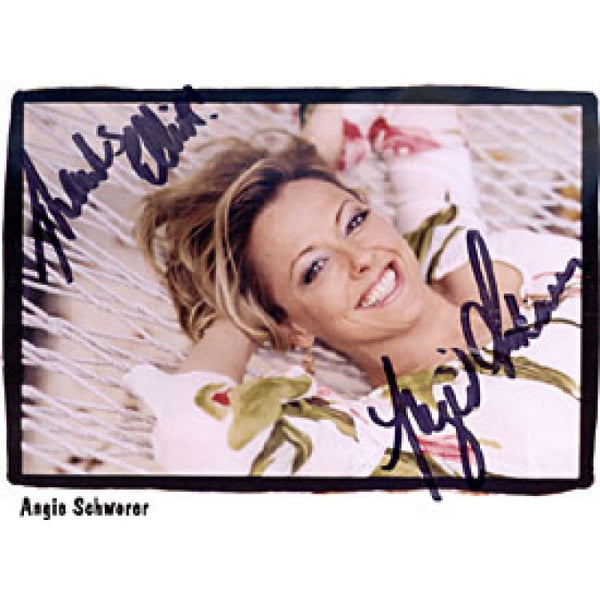 Angie Schworer Autograph/Signed 3x5 postcard