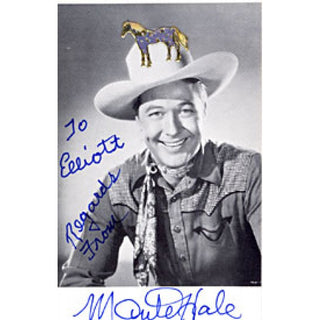 Monte Hale Autograph/Signed 3x5 postcard