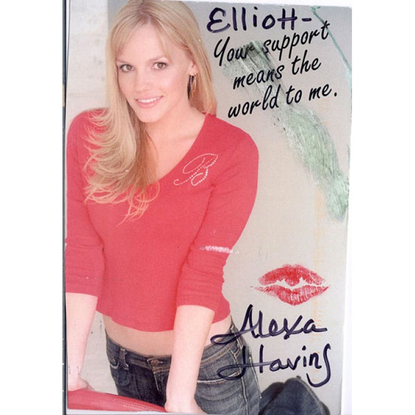 Alexa Havins Autograph/Signed 3x5 postcard