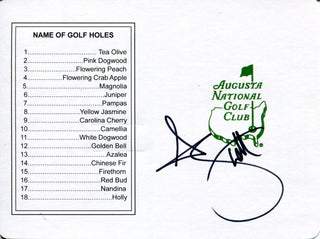 Adam Scott Autographed Augusta National Golf Club Score Card