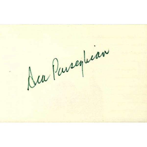 Ara Parseghian Autographed / Signed 3x5 Card