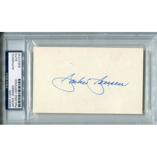 Jackie Jensen Autographed 3x5 Card (PSA/DNA)