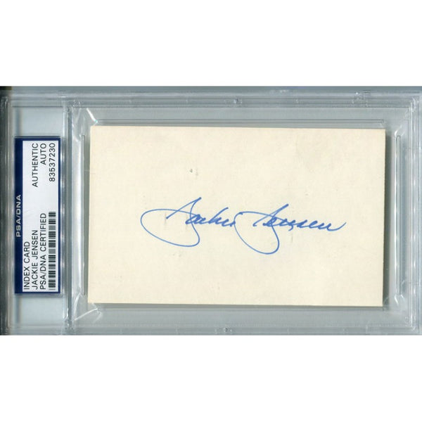 Jackie Jensen Autographed 3x5 Card (PSA/DNA)