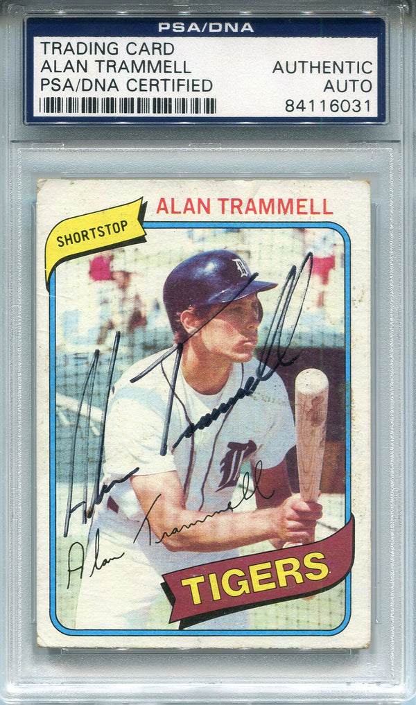 Alan Trammell Autographed 1980 Topps Card (PSA)