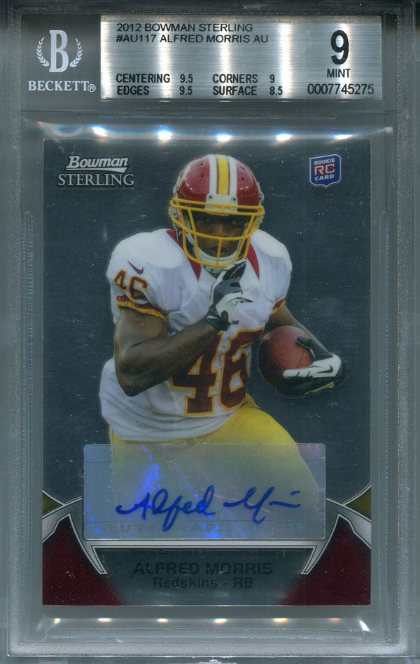 Alfred Morris Autographed 2012 Bowman Sterling Rookie Card (Beckett)