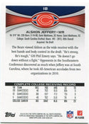 Alshon Jeffery 2012 Topps Rookie Card Back