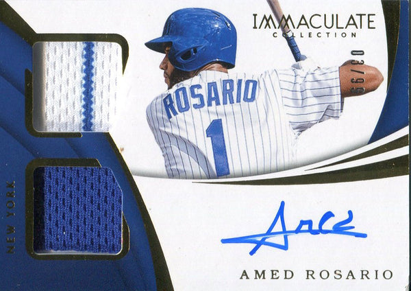 Amed Rosario Autographed 2018 Panini Immaculate Collection Jersey Card