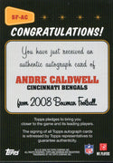Andre Caldwell Autographed 2007 Bowman Rookie Card