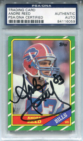 Andre Reed Autographed 1986 Topps Rookie Card (PSA)