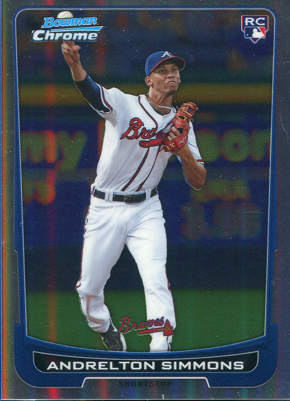 Andrelton Simmons Unsigned 2012 Bowman Chrome Refractor Rookie Card