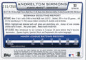 Andrelton Simmons Unsigned 2012 Bowman Chrome Refractor Rookie Card