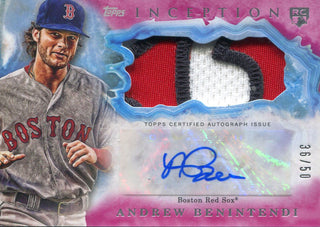 Andrew Benintendi Autographed 2017 Topps Inception Rookie Jersey Card