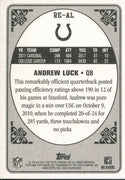Andrew Luck Unsigned 2012 Topps Rookie Enchantment Rookie Card Back