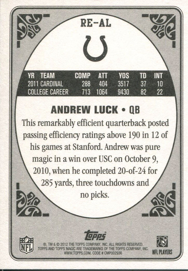 Andrew Luck Unsigned 2012 Topps Rookie Enchantment Rookie Card