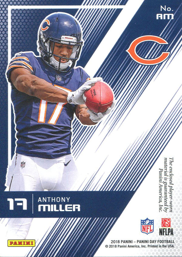 Anthony Miller 2018 Panini Day Rookie Jersey Card Back