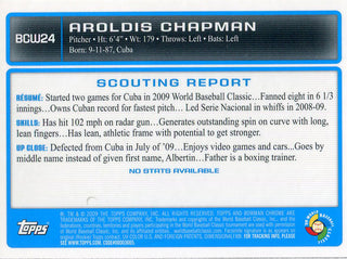 Aroldis Chapman Unsigned 2009 Bowman Chrome Rookie Card