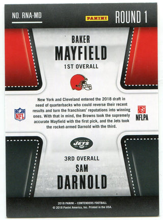 Baker Mayfield & Sam Darnold 2018 Panini Contenders Rookie Card Back