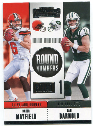 Baker Mayfield & Sam Darnold 2018 Panini Contenders Rookie Card