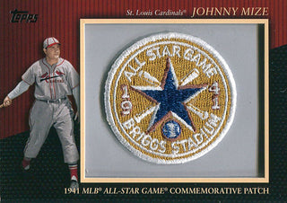 Johnny Mize Unsigned Topps 1941 MLB All-Star Game Commemorative Patch Card