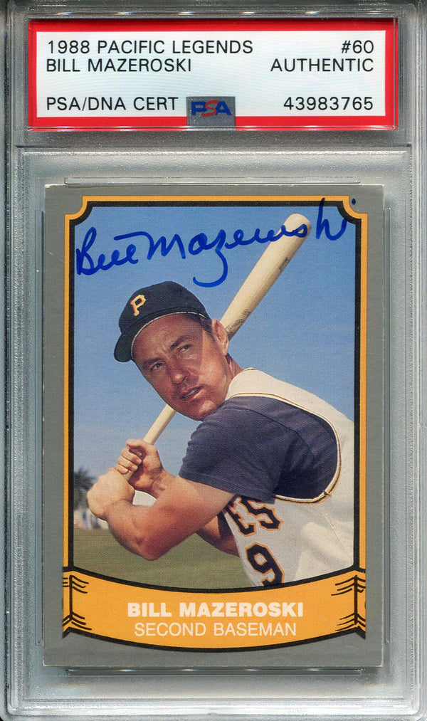 Bill Mazeroski Autographed 1998 Pacific Legends Card (PSA)