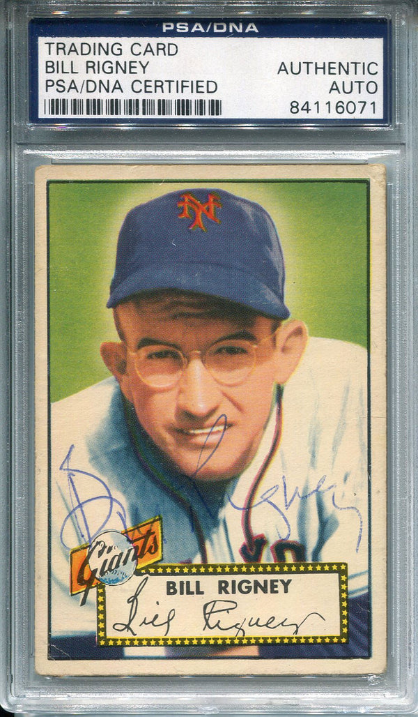 Bill Rigney Autographed 1952 Topps Card (PSA)