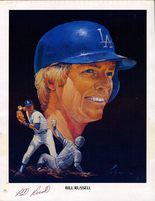 Bill Russell Autographed 8x10 Baseball Litho