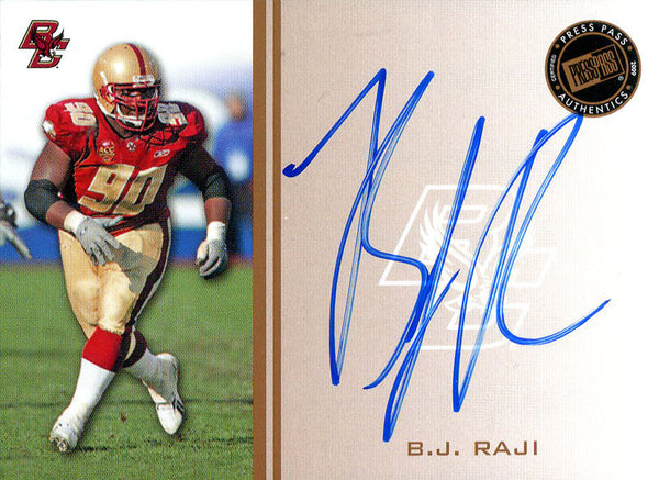 BJ Raji Autographed 2009 Press Pass Rookie Card