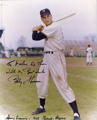 Bobby Thomson Autographed Mets 8x10 Photo