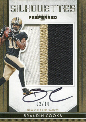 Brandin Cooks Autographed 2016 Panini Preferred Silhouettes Jersey Card