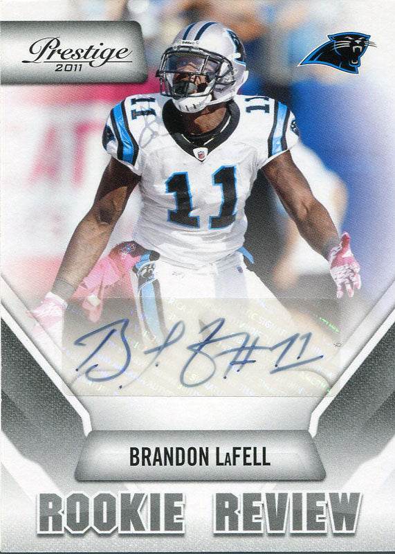 Brandon LaFell Autographed 2011 Panini Prestige Rookie Card