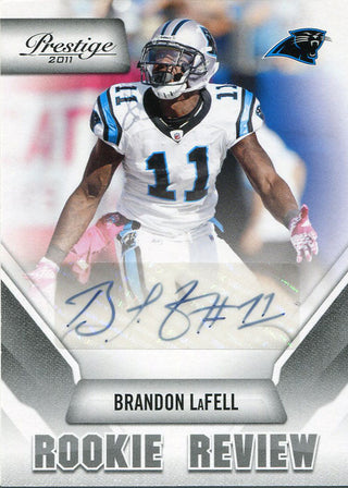 Brandon LaFell Autographed 2011 Panini Prestige Rookie Card