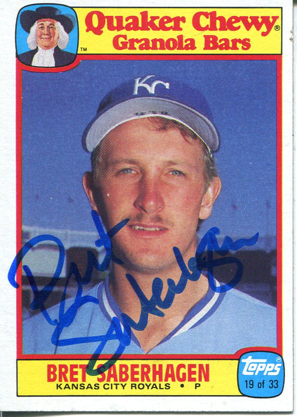 Bret Saberhagen Autographed 1986 Topps Quaker Card